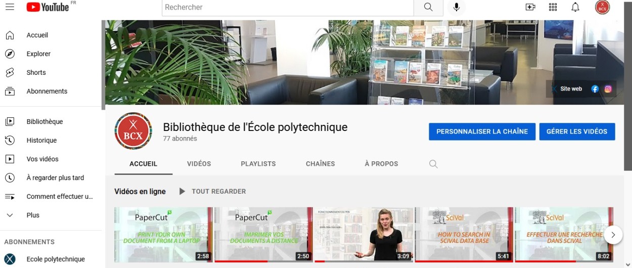 Découvrez la chaîne YouTube de la Bibliothèque