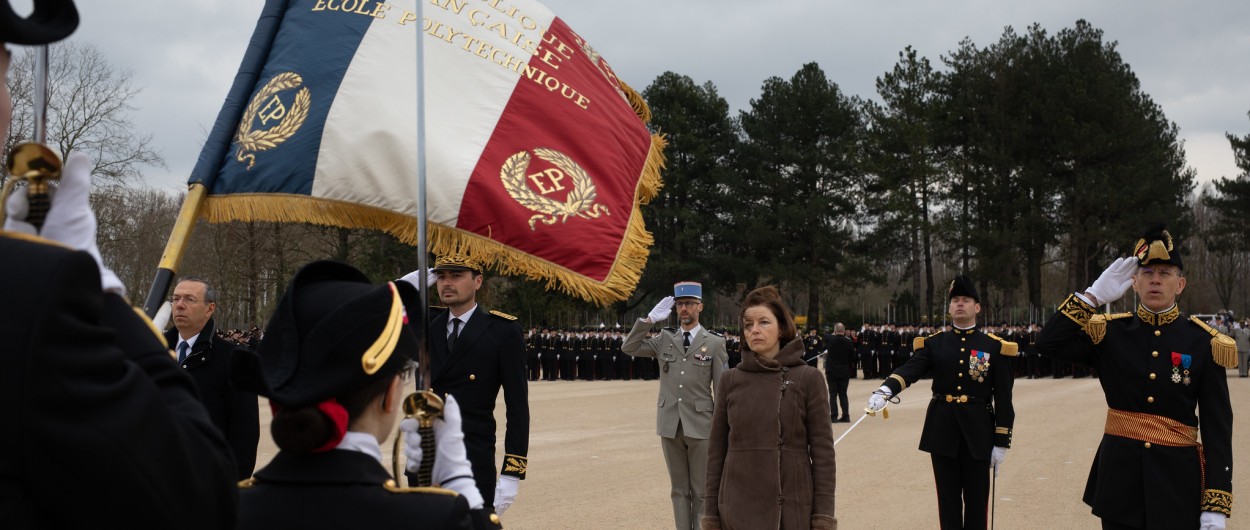 The French minister for the Armed Forces at École Polytechnique 