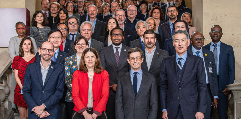 The university presidents at the U7+ summit 2026 in Paris